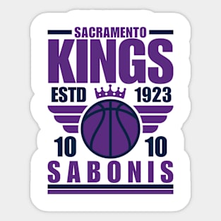 Sacramento Kings Sabonis 10 Basketball Retro Sticker